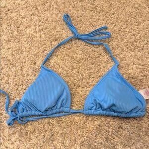 Xhilaration Blue Ribbed Bikini Top Size M
